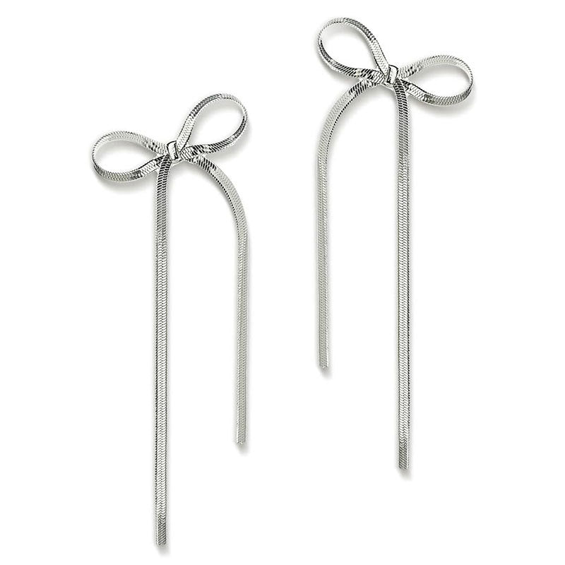 Cheky - Women's Bow Tassel Long Earrings