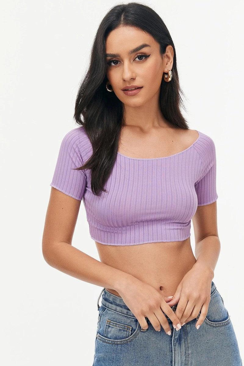 Cheky - Beauty -umbilical Short -sleeved Sexy Thread Short Top