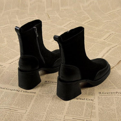 Cheky - Thick Bottom Boots Chunky Heel Martin Boots Women