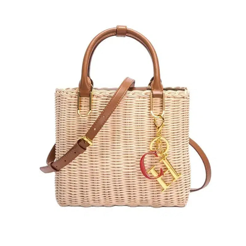 Cheky - Beach Vacation Handbag Women's Woven Handbag Summer New Handwoven Female Bag Leisure Rural Large Capacity Handbag