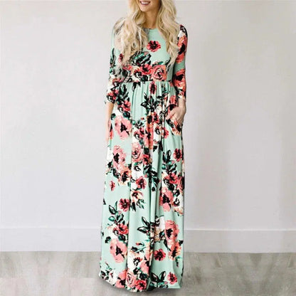 Cheky - Pink Floral Boho Maxi Dress - Summer 2022 Beach Party Wear