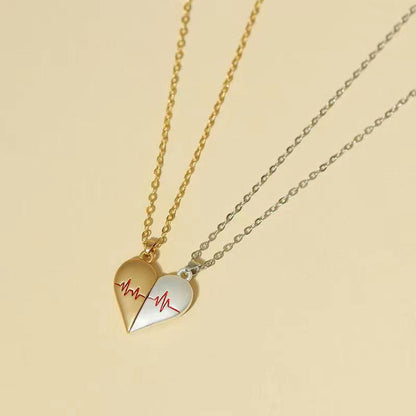 Cheky - Heartbeat Magnetic Heart Necklace Love Couple Jewelry