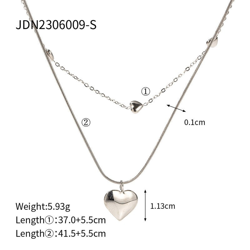 Cheky - Love Double-layer Necklace 18K Gold-plated Collarbone Necklace