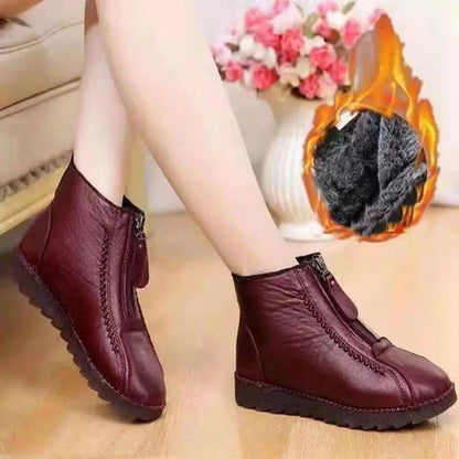 Cheky - Ankle Boots Women Warm Winter Snow Boots Zipper Flat Shoes