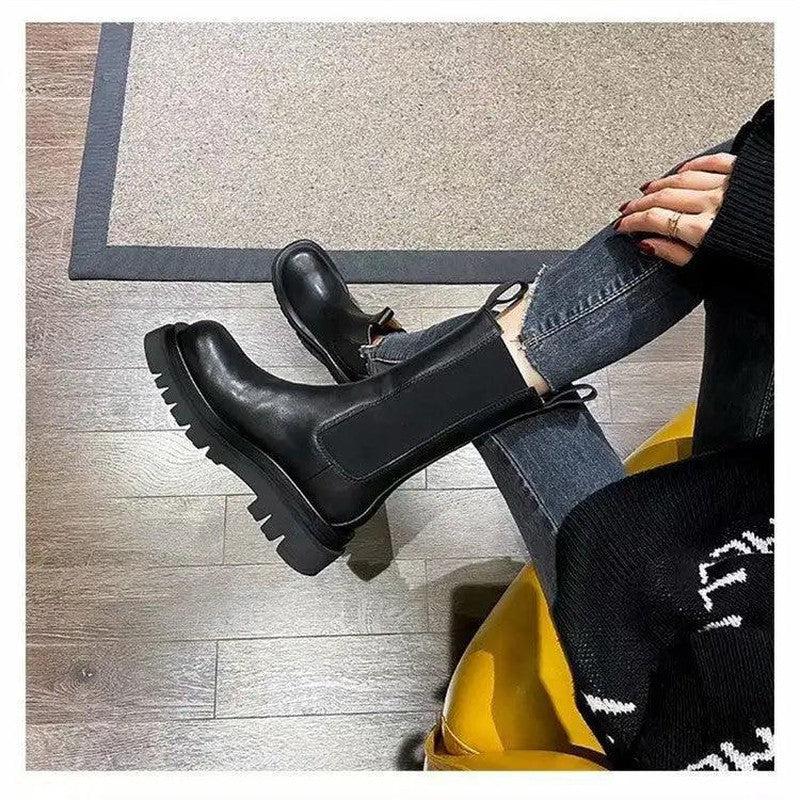 Cheky - Fashion thick-soled smoke tube boots women