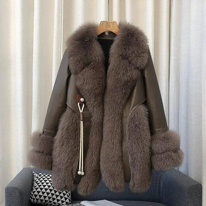 Cheky - High-end Imported Whole Skin Fox Fur Coat Female