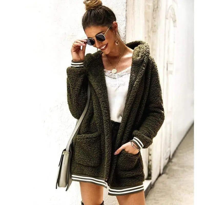 Cheky - Hooded fur coat