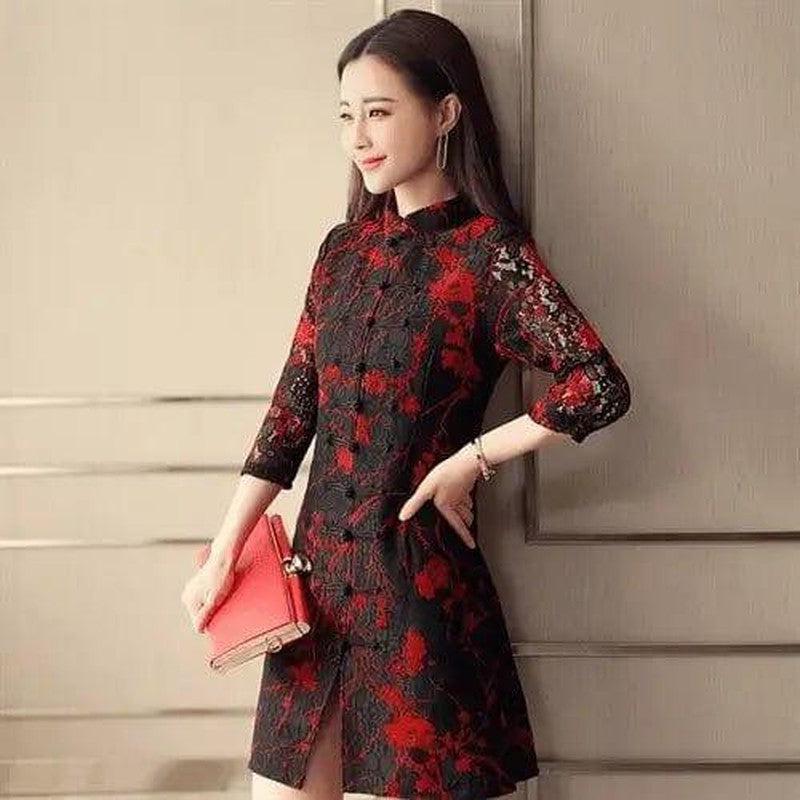 Cheky - Lace shirt bottoming shirt cheongsam skirt