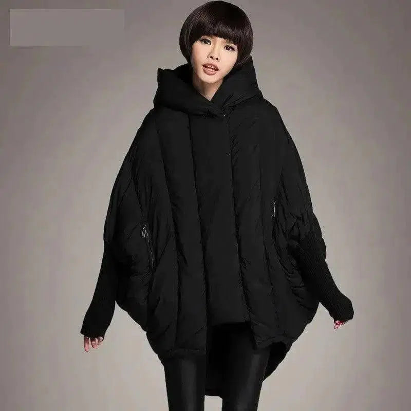 Cheky - Ladies Loose Pocket Hooded Cloak Jacket