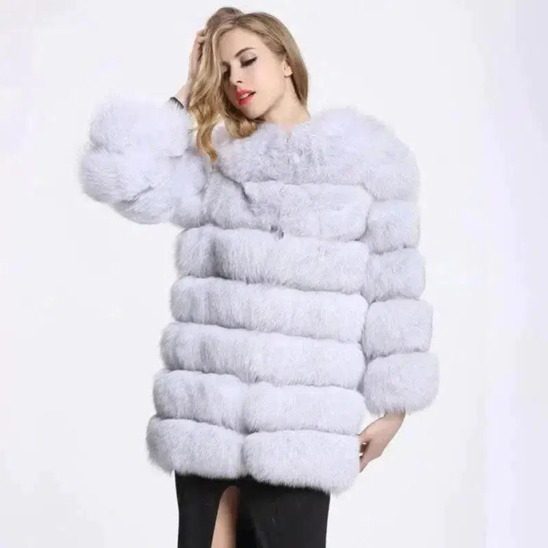 Cheky - Ladies Luxury Long Fur Coat