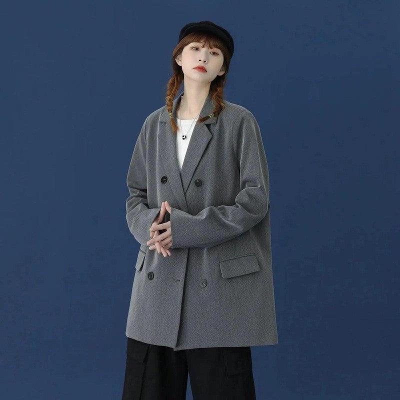 Cheky - Large Loose Korean Style Long-sleeved Shirt Casual Suit