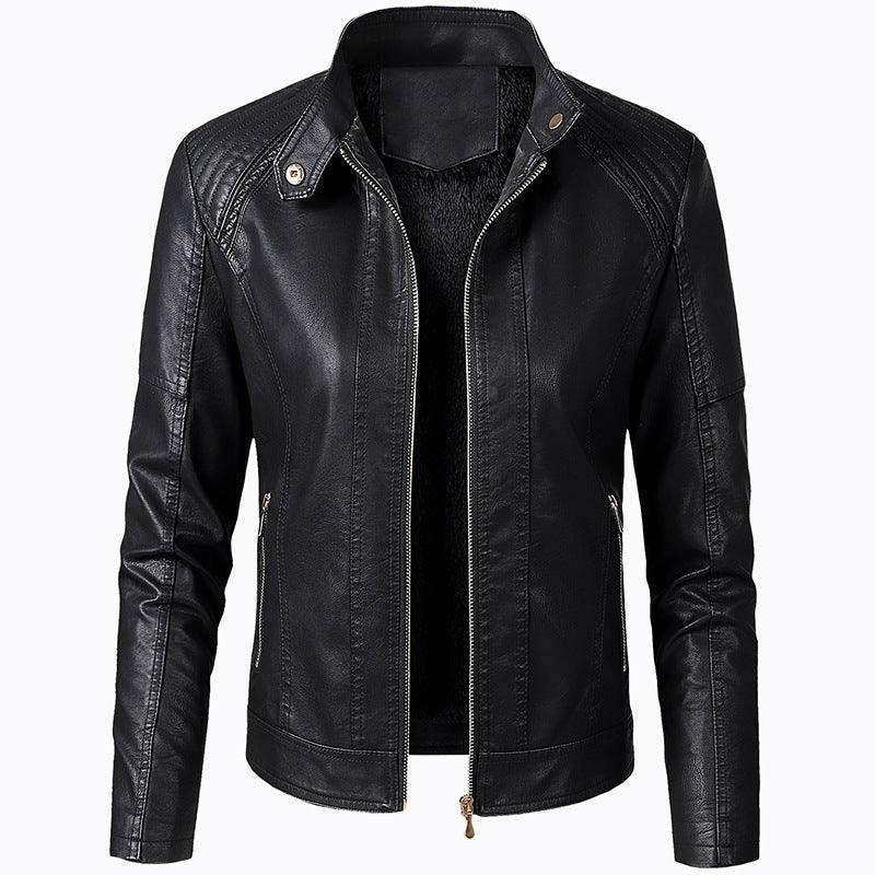 Cheky - Long Sleeve Ladies Leather Jacket Pu Leather Women Short