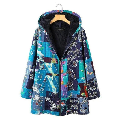 Cheky - Loose long - sleeved cotton-padded jacket