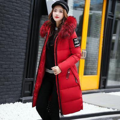 Cheky - The new cotton padded winter long big girls slim Korean fur