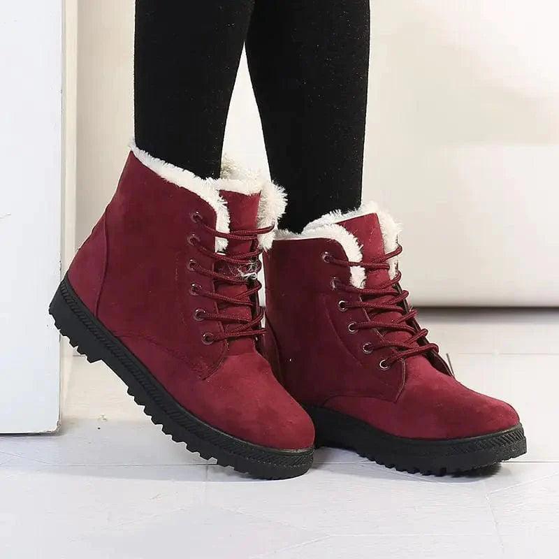 Cheky - Winter Snow Boots With Warm Plush Ankle Boots For Women Shoes