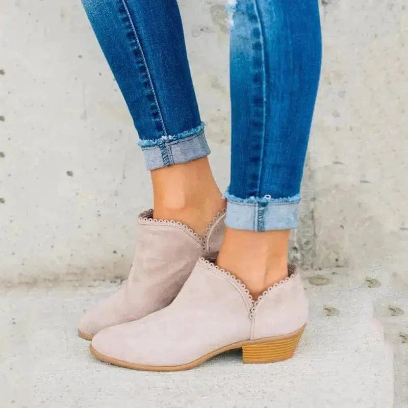 Cheky - Women Booties Slip On Low Heel Ankle Boots