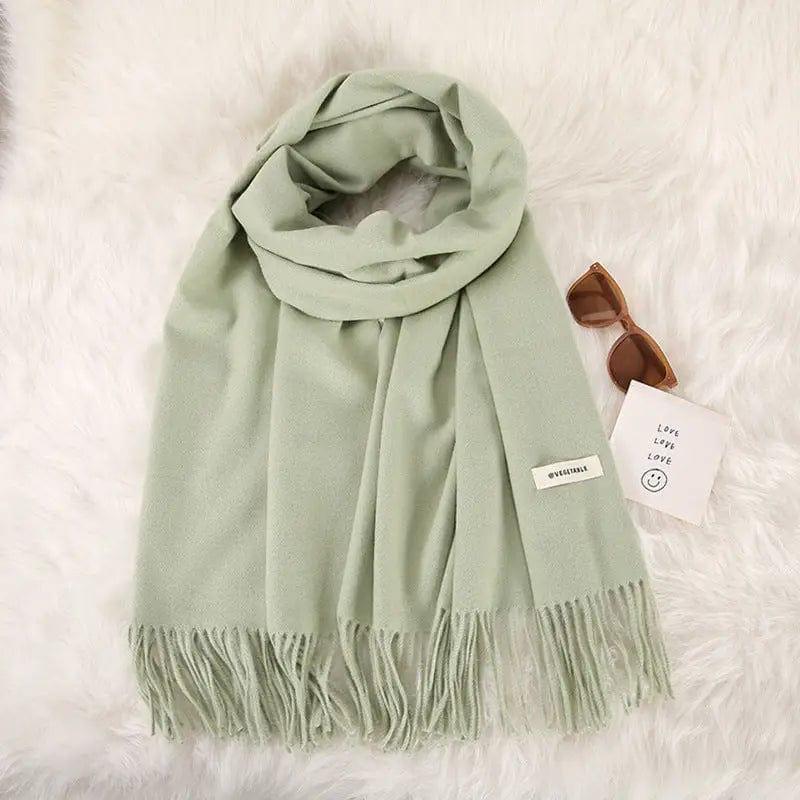 Cheky - Women's Fashionable All-match Cashmere Tassel Double-sided Scarf