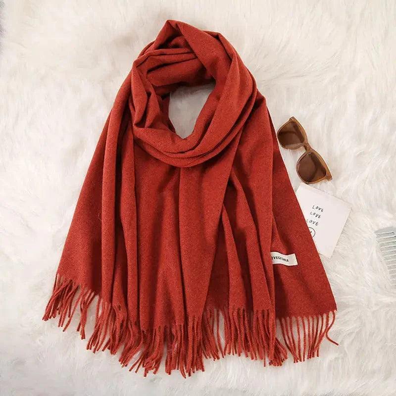 Cheky - Women's Fashionable All-match Cashmere Tassel Double-sided Scarf