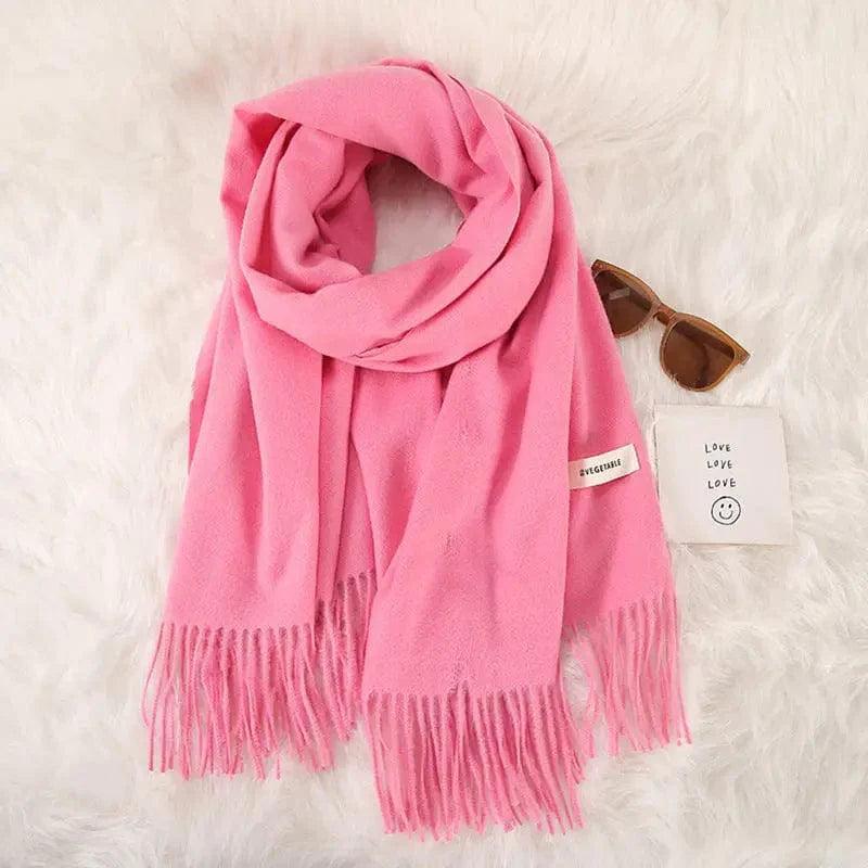 Cheky - Women's Fashionable All-match Cashmere Tassel Double-sided Scarf